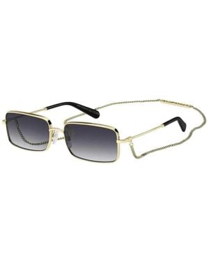 Marc Jacobs Goldene Sonnenbrille Mit Kette Und Grauen Gläsern - Gelb