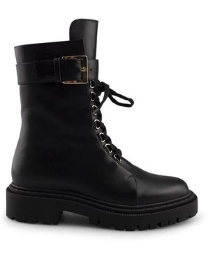 Deabused Schoenen ,Zwart ,Leer Veterlaarzen