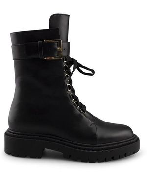 Deabused Schoenen ,Zwart ,Leer Veterlaarzen