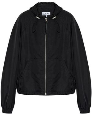 Loewe Hooded Blouson Jacket - Zwart