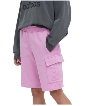EA7 Katoenen Shorts - Paars