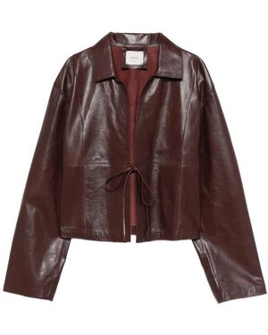 Alysi Giacca Soft Leather C/Laccetti - Bruin