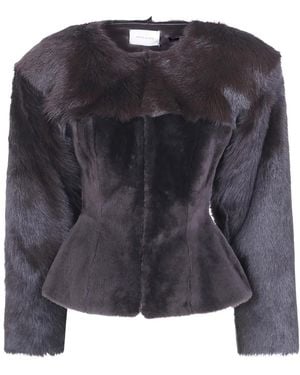 Magda Butrym Aw26 Leder 03 Jacke - Schwarz