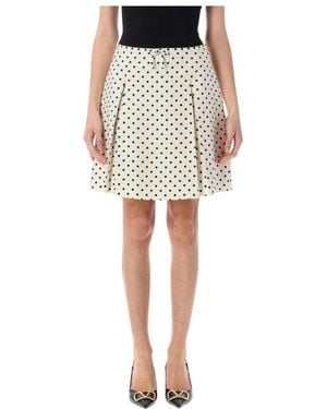Valentino Polka Dot Falten-Minirock - Schwarz