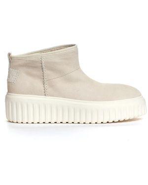 Hogan Schoenen ,Suède Lichtbeige Suède Lage Laars - Wit