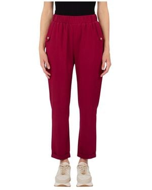 Liu Jo Broeken ,Rood ,Tapered Chino Broek
