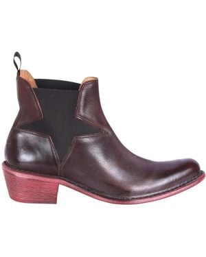 Moma Schoenen ,Bruin ,Leer Kurni Chelsea Boot - Paars