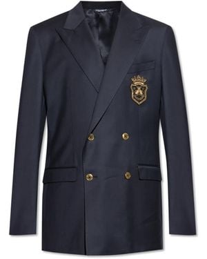 Dolce & Gabbana Wollblazer Mit Applikation - Blau