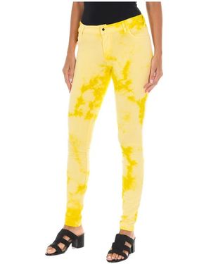 Met Broeken ,Geel ,Katoen Slim Fit Trainingsbroeken