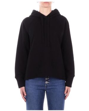 Dondup Hoodies & Sweatvesten ,Zwart ,Katoen Embossed Logo Hoodie