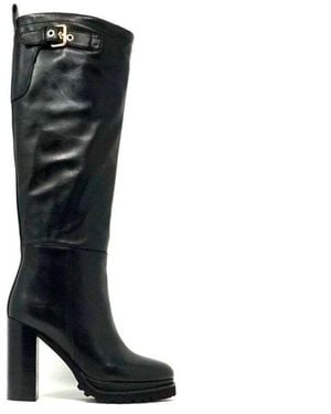 Elvio Zanon Damen Lederstiefel - Schwarz