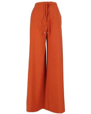 Max Mara Broeken ,Bruin ,Wol Crisma Wide Broeken - Oranje