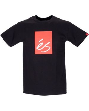'es Tops ,Zwart ,Katoen Zwarte Crew Neck T-Shirt Regular Fit