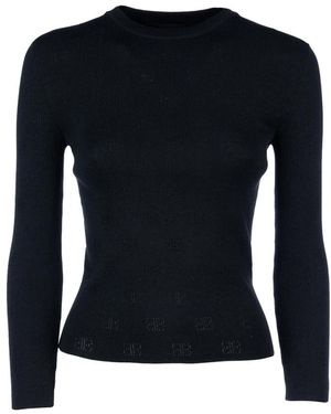 Balenciaga Round-Neck Knitwear - Black