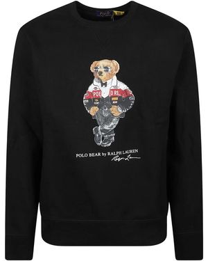 Polo Ralph Lauren Hoodies & Sweatvesten ,Zwart ,Katoen Bear Sweatshirt