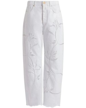 Alberta Ferretti Cropped Trousers - White