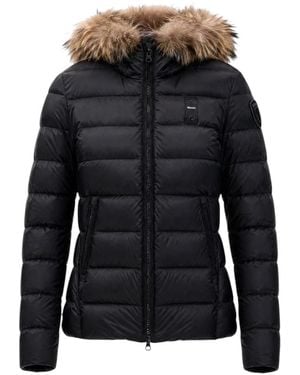 Blauer Jassen ,Zwart ,Leer Arcadia Donsjack