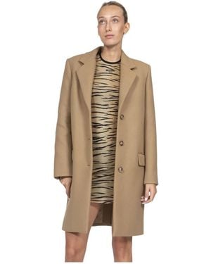 Moschino Single-Breasted Coats - Brown