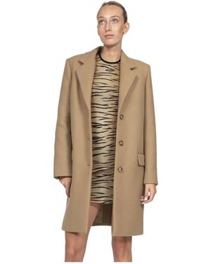 Moschino Single-Breasted Coats - Brown