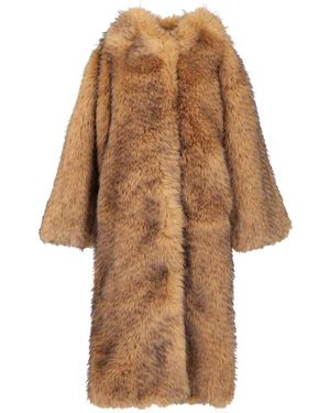 ROTATE BIRGER CHRISTENSEN Faux Fur Long Coat - Braun