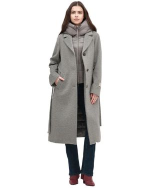 White Wise Single-Breasted Coats - Grigio