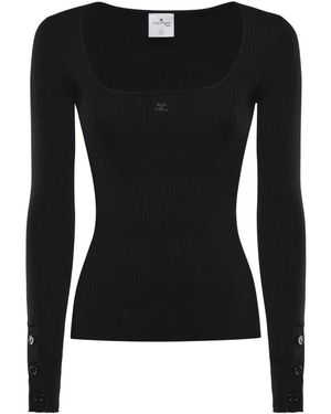Courreges Round-Neck Knitwear - Black