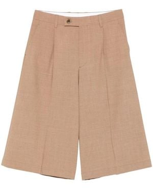 BERWICK  1707 Broeken ,Bruin ,Leer Linda Pleated Shorts - Naturel
