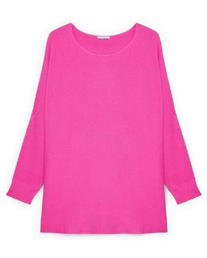 FIORELLA RUBINO Gerippter Pullover Mit Kimonoärmeln - Pink