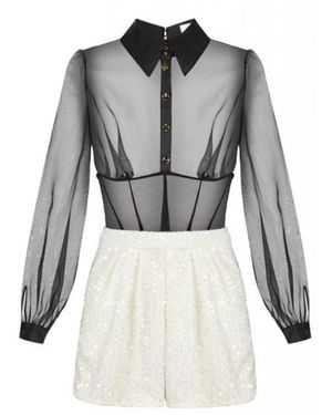 Elisabetta Franchi Jumpsuits & Playsuits ,Veelkleurig ,Jumpsuits - Grijs