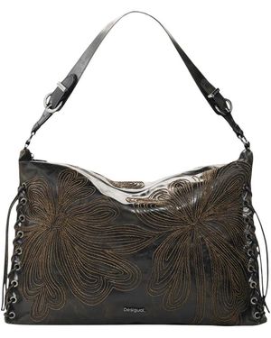 Desigual Tassen ,Bruin ,Polyester Mistral Leiria Bag - Zwart