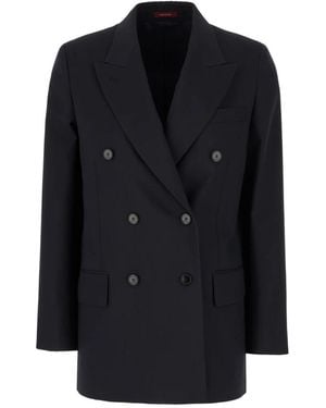 Gucci Double-Breasted Wollen Jas - Zwart