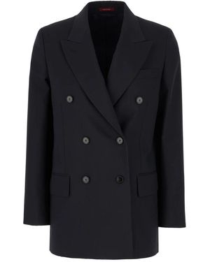 Gucci Double-Breasted Wollen Jas - Zwart