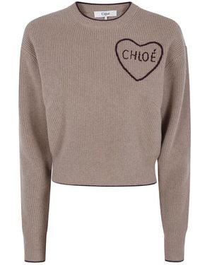 Chloé Trui Met Ronde Hals - Grijs
