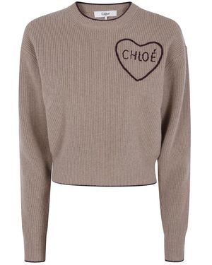 Chloé Trui Met Ronde Hals - Grijs