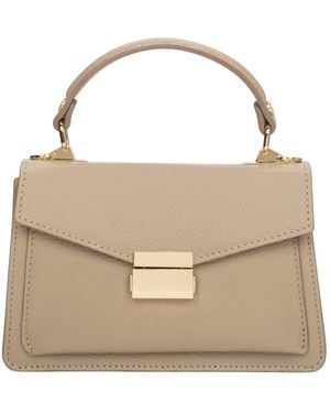ESTRO Tassen ,Leer Kleine Satchel Handtas Voor Vrouwen Gemaakt Van Premium Italiaans Echt Leer - Naturel