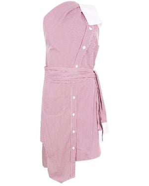 Moschino Asymmetrische Gestreepte Jurk - Roze