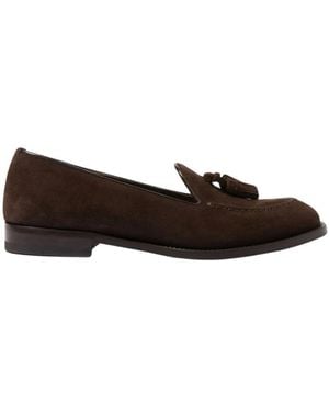 SCAROSSO Braune wildleder tassel loafers,silberne tassel loafers handgefertigt in italien