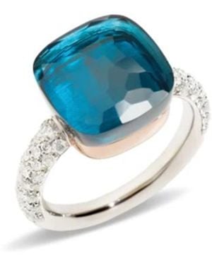 Pomellato Blauer topas roségold ring