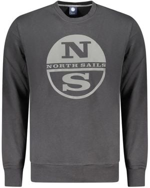North Sails Hoodies & Sweatvesten ,Zwart ,Katoen Sweatshirt Met Lange Mouwen - Grijs