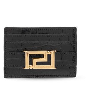Versace Kartenetui mit logo - Schwarz