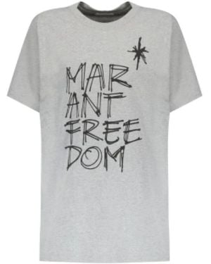 Isabel Marant Bedrukt Katoenen T-Shirt - Grijs