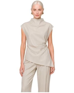 Kocca Overhemden ,Leer Mouwloze Top & Broek Set - Naturel
