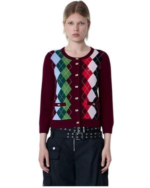 Ganni Kaschmir-Blend Cardigan Mit Goldton-Details - Rot