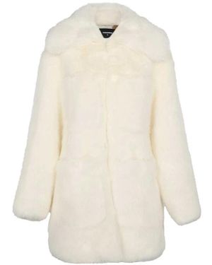DSquared² Oversized Faux Fur Jas - Wit