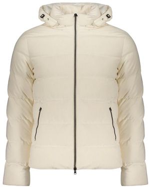 Herno Jassen ,Wit ,Polyester Lichtgewicht Jack Met Capuchon - Naturel