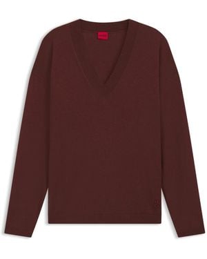 HUGO Sessarina V-Neck Sweater - Paars