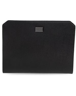 Emporio Armani Tassen ,Zwart ,Leer Milano Laptop Case