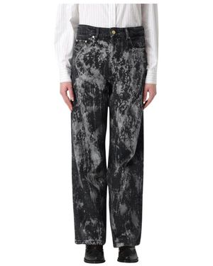 Ganni Schwarze Wide Leg Jeans - Grau