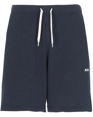 Autry Korte Broeken ,Blauw ,Katoen Drawstring Shorts