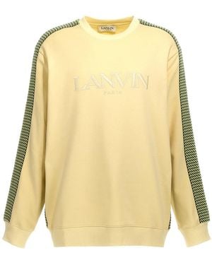 Lanvin Brodé Side Curb Katoenen Sweatshirt - Geel